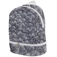 Silver Blossom Elegance Print (ai+human) Zip Bottom Backpack by dflcprintsclothing