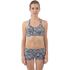 Silver Blossom Elegance Print (ai+human) Back Web Gym Set by dflcprintsclothing