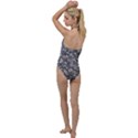 Silver Blossom Elegance Print (AI+Human) Go with the Flow One Piece Swimsuit View2