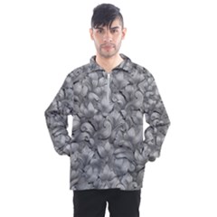 Silver Blossom Elegance Print (ai+human) Men s Half Zip Pullover