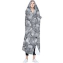 Silver Blossom Elegance Print (AI+Human) Wearable Blanket View1