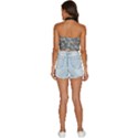 Silver Blossom Elegance Print Backless Halter Cami Shirt View4