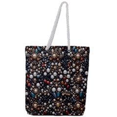 Pearls And Stones Full Print Rope Handle Tote (large) by dedoma