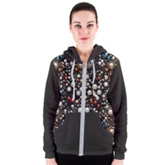 Pearls And Stones Women s Zipper Hoodie