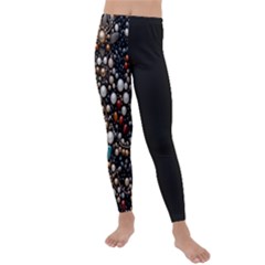 Pearls And Stones Kids  Lightweight Velour Leggings by dedoma