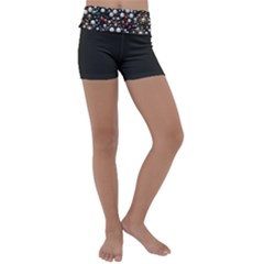 Pearls And Stones Kids  Lightweight Velour Yoga Shorts by dedoma