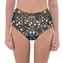 Pearls And Stones Reversible High-waist Bikini Bottoms by dedoma