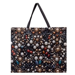 Pearls And Stones Zipper Large Tote Bag