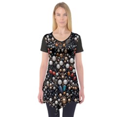 Pearls And Stones Short Sleeve Tunic  by dedoma