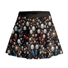 Pearls And Stones Mini Flare Skirt