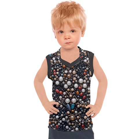 Pearls And Stones Kids  Sport Tank Top by dedoma