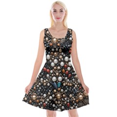 Pearls And Stones Reversible Velvet Sleeveless Dress