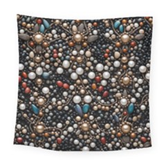 Pearls And Stones Square Tapestry (large)