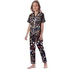 Pearls And Stones Kids  Satin Short Sleeve Pajamas Set by dedoma