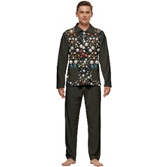 Pearls And Stones Men s Long Sleeve Velvet Pocket Pajamas Set by dedoma