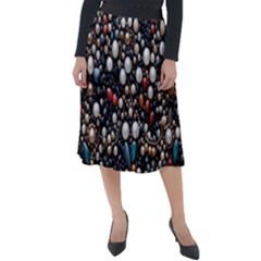 Pearls And Stones Classic Velour Midi Skirt  by dedoma