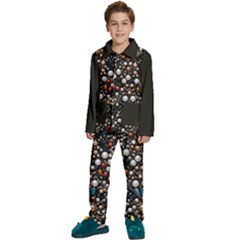 Pearls And Stones Kids  Long Sleeve Velvet Pajamas Set by dedoma