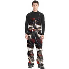 Confederate Flag Usa America United States Csa Civil War Rebel Dixie Military Poster Skull Men s Front Zip Ski And Snowboard Bib Pants