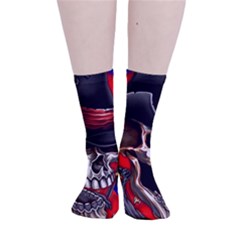 Confederate Flag Usa America United States Csa Civil War Rebel Dixie Military Poster Skull Smooth Crew Length Tube Socks