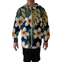 Seamless Pattern With Tropical Strelitzia Flowers Leaves Exotic Background Kids  Hooded Windbreaker