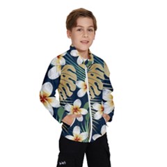 Seamless Pattern With Tropical Strelitzia Flowers Leaves Exotic Background Kids  Windbreaker