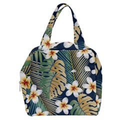 Seamless Pattern With Tropical Strelitzia Flowers Leaves Exotic Background Boxy Hand Bag by Ket1n9