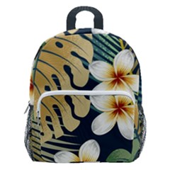 Seamless Pattern With Tropical Strelitzia Flowers Leaves Exotic Background Kids  Age 5-10 Lightweight School Backpack With Side Pockets by Ket1n9