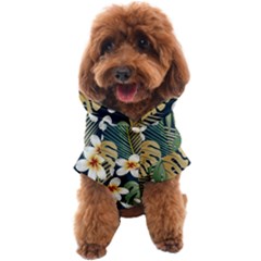 Seamless Pattern With Tropical Strelitzia Flowers Leaves Exotic Background Dog Coat by Ket1n9