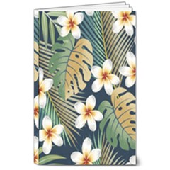 Seamless Pattern With Tropical Strelitzia Flowers Leaves Exotic Background 8  X 10  Softcover Notebook by Ket1n9