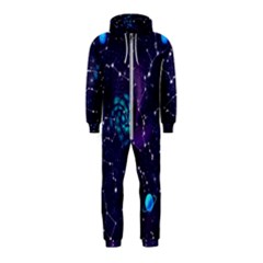 Realistic Night Sky Poster With Constellations Hooded Jumpsuit (kids)