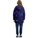 Realistic Night Sky Poster With Constellations Kids  Hooded Longline Puffer Jacket View4