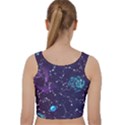 Realistic Night Sky Poster With Constellations Velvet Racer Back Crop Top View2