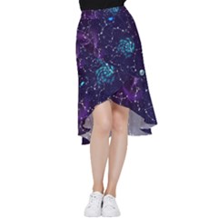 Realistic Night Sky Poster With Constellations Frill Hi Low Chiffon Skirt by Ket1n9