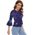 Realistic Night Sky Poster With Constellations Bell Sleeve Top View3