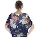 Japanese Wave Koi Illustration Pattern Batwing Chiffon Blouse View2