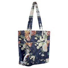 Japanese Wave Koi Illustration Pattern Everyday Shoulder Bag With Pouch Bag