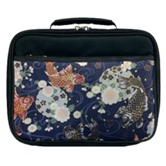 Japanese Wave Koi Illustration Pattern Lunch Bag by Ndabl3x