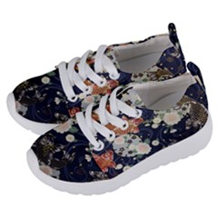 Japanese Wave Koi Illustration Pattern Kids  Lightweight Sports Shoes by Ndabl3x