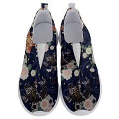 Japanese Wave Koi Illustration Pattern No Lace Lightweight Shoes