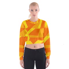 Pattern Abstract Triangle Simple Cropped Sweatshirt