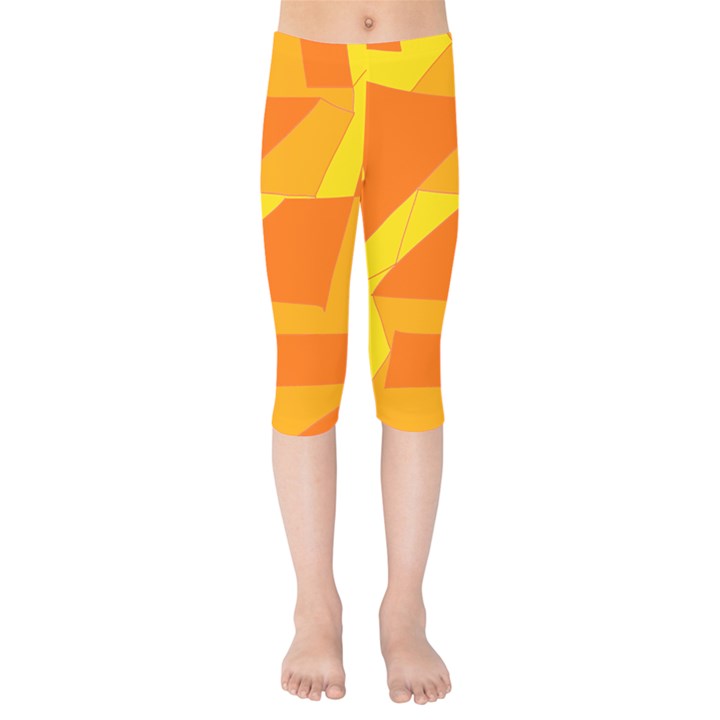 Pattern Abstract Triangle Simple Kids  Capri Leggings 