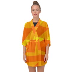 Pattern Abstract Triangle Simple Half Sleeve Chiffon Kimono by Bedest