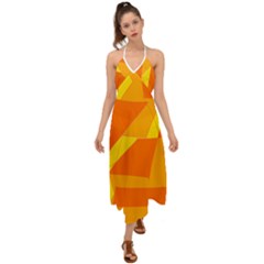 Pattern Abstract Triangle Simple Halter Tie Back Dress  by Bedest