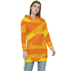 Pattern Abstract Triangle Simple Women s Long Oversized Pullover Hoodie