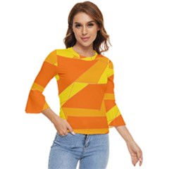 Pattern Abstract Triangle Simple Bell Sleeve Top