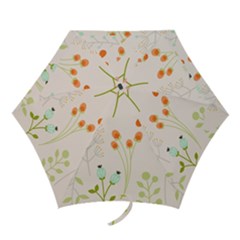 Boho Pattern Berries Flowers Nature Mini Folding Umbrellas by Bedest