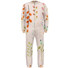 Boho Pattern Berries Flowers Nature Onepiece Jumpsuit (men)