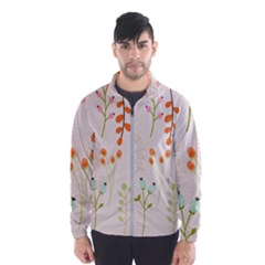 Boho Pattern Berries Flowers Nature Men s Windbreaker