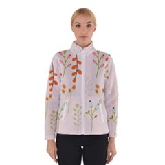 Boho Pattern Berries Flowers Nature Women s Bomber Jacket