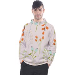 Boho Pattern Berries Flowers Nature Men s Pullover Hoodie